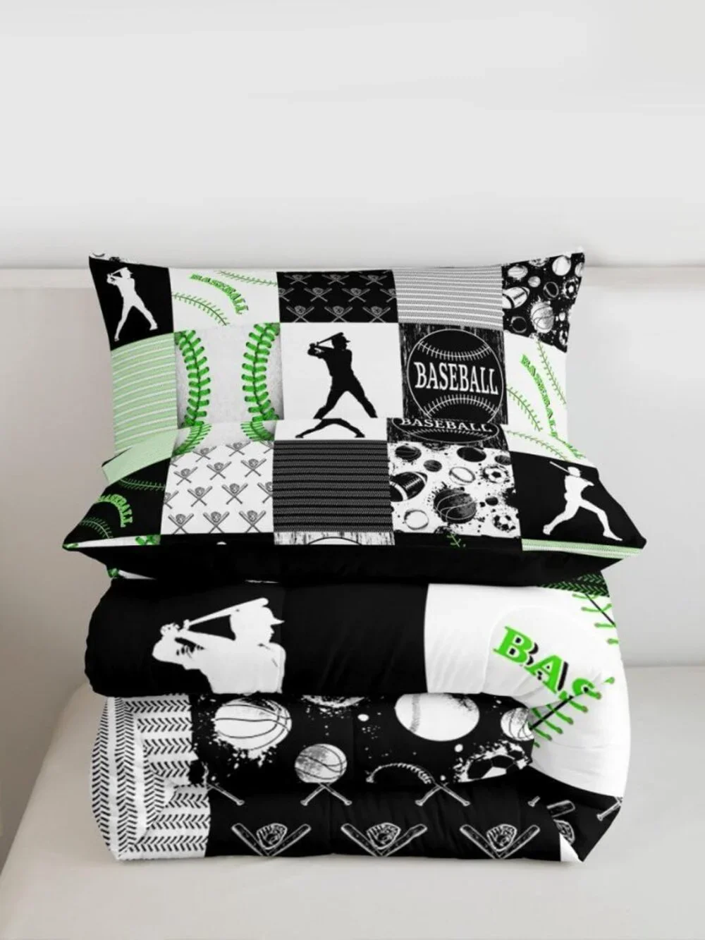 Boys Baseball Bedding Set Full,Kids Softball All Season Comforter Set Ultra Warm
